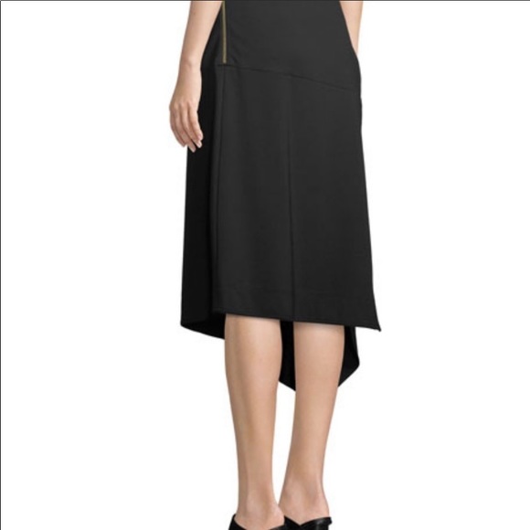 Donna Karan Black Asymmetrical Skirt & Polkadot Blouse - Picture 5 of 16